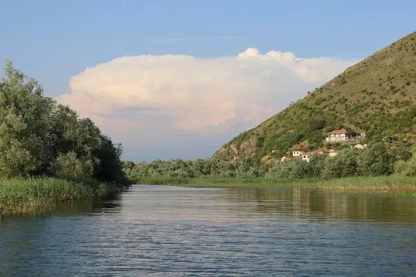 Vranjina lakeside landscape and calm water